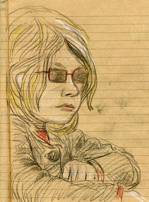 Charlotte dessine au soleil