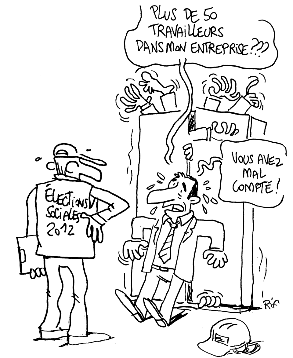 Dessin sur les élections sociales. Pour le syndicat CSC. ©Vincent Rif