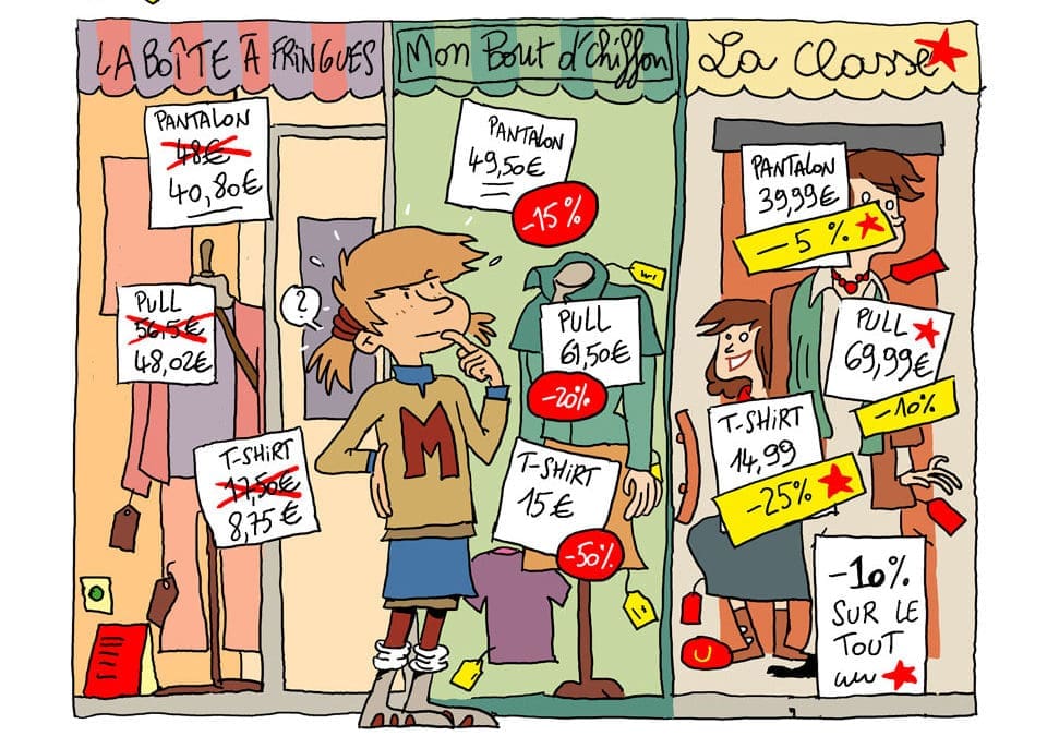 Mathilde fait du shopping