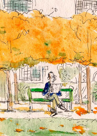 Promenade des abbesses en automne, La Cambre