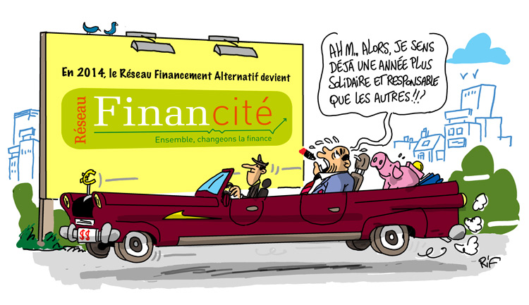 illustration de la carte de vœux 2014 du Réseau Financité