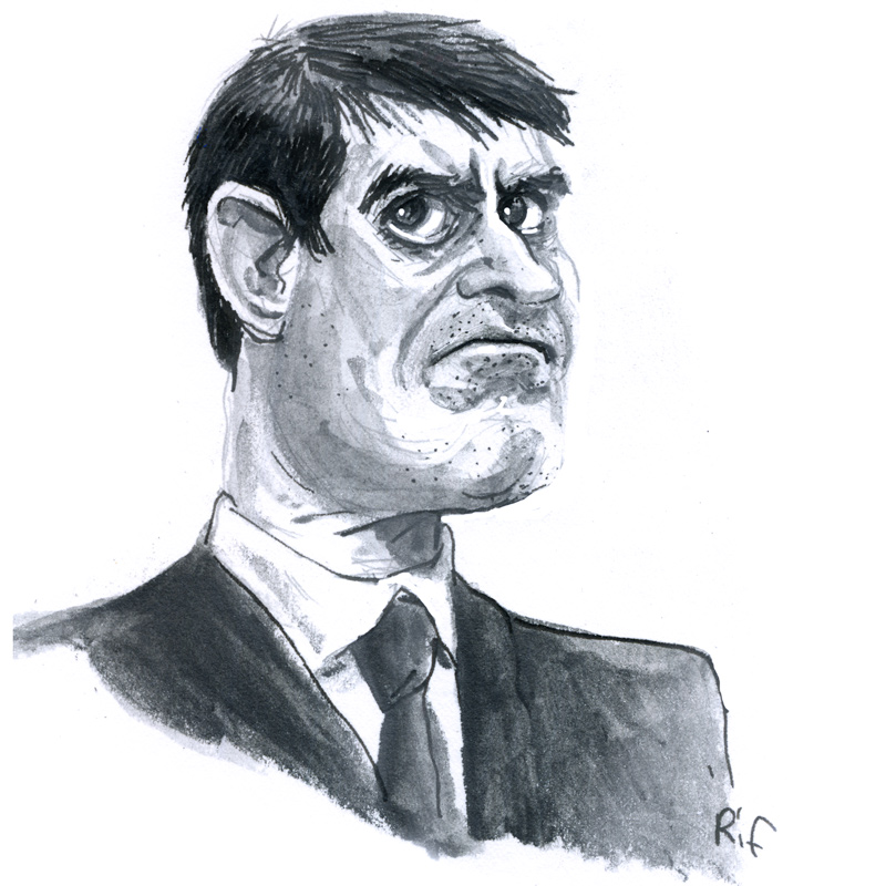 caricature de Manuel Valls