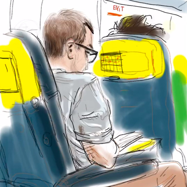 Croquis dans l'avion avec Ipad