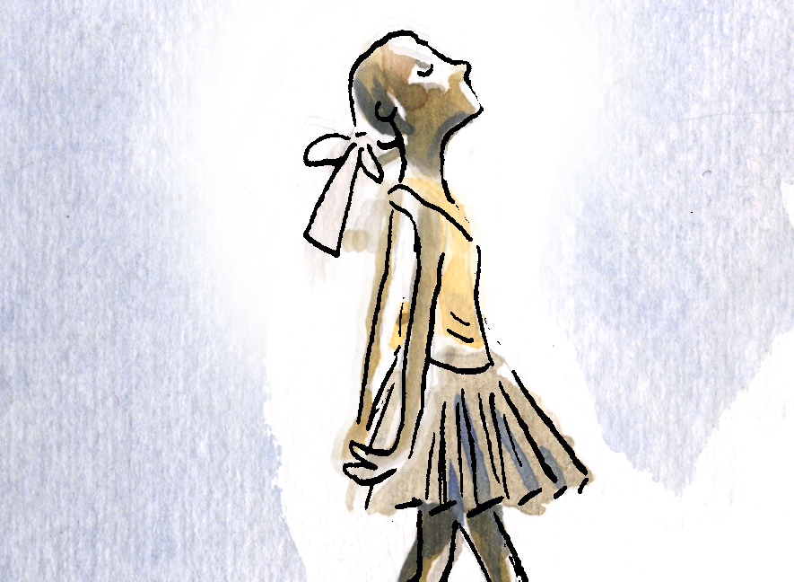Aquarelle de "La Petite Danseuse de quatorze ans", sculpture d'Edgar Degas