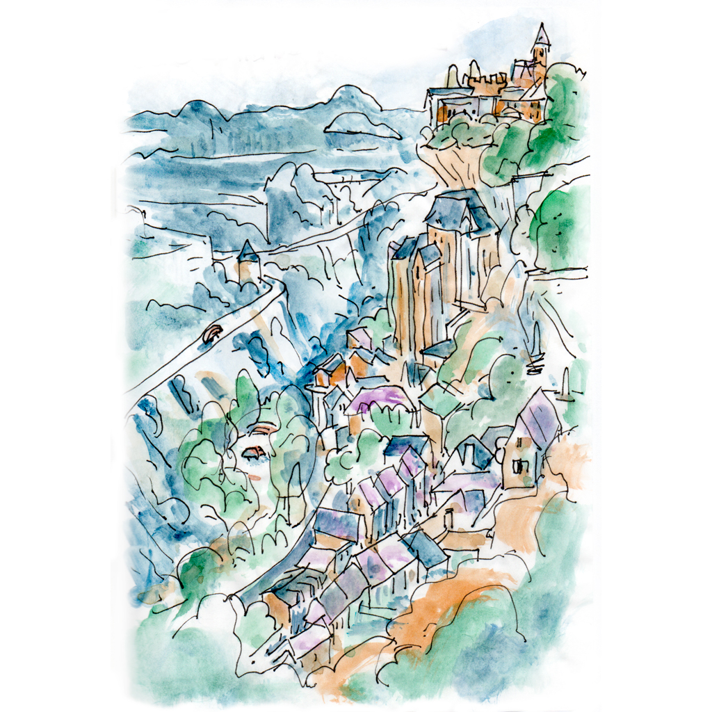 Aquarelle de Rocamadour