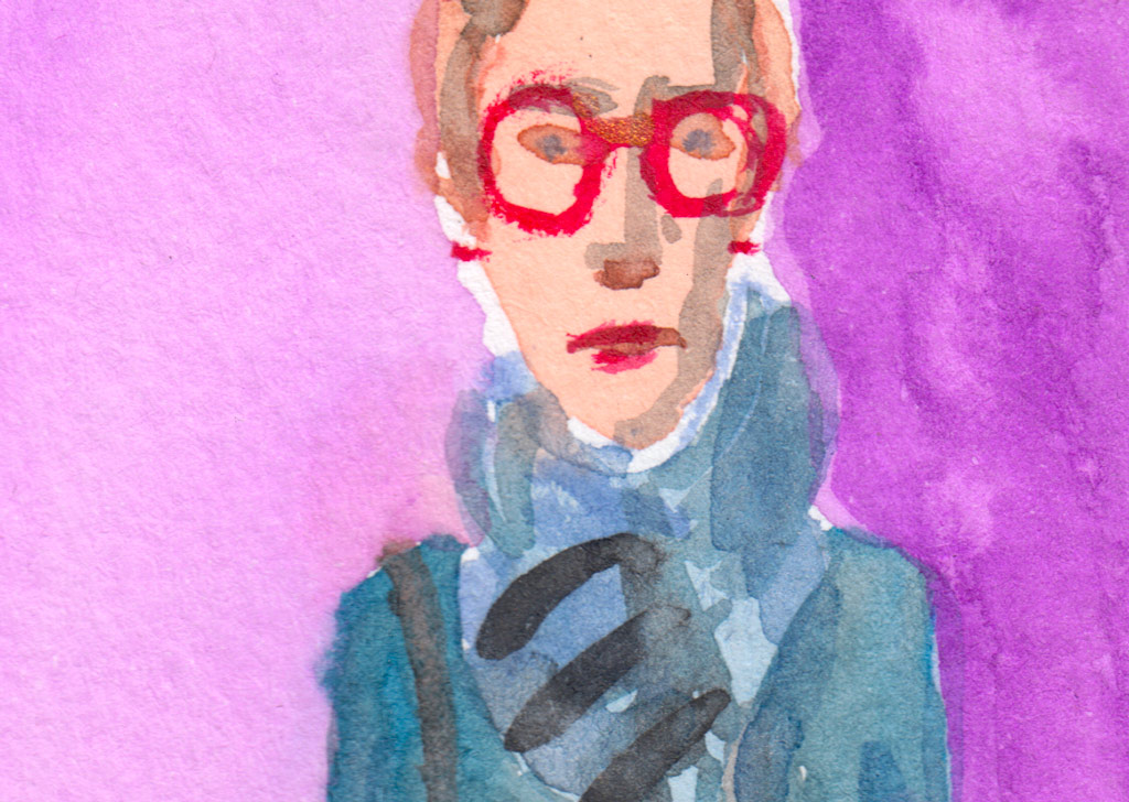 violette - gros plan sur une aquarelle