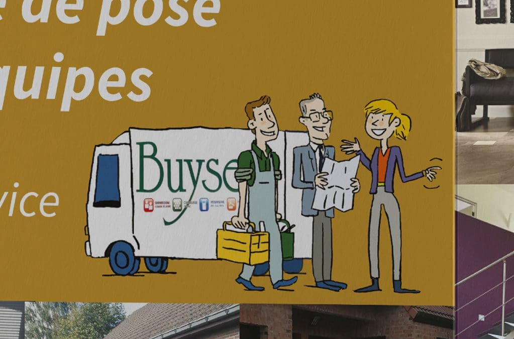 Illustrations et mise en page d&rsquo;un triptyque pour les établissements Dominique Buyse