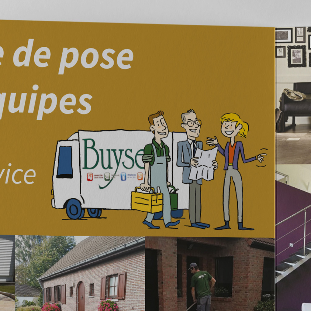 Illustration et mise en page d'un triptyque pour les établissements Dominique Buyse