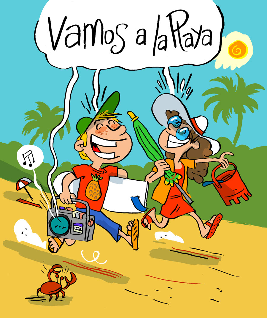 Illustration vamos a la playa