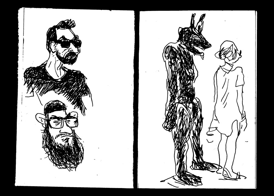 Exposition de Stephan Goldrajch – Croquis du vernissage