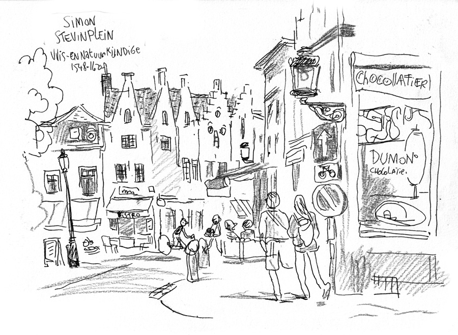 Croquis de la place Stevin, Brugges