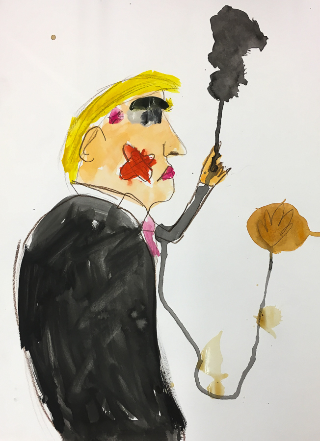 Caricature de Trump par un enfant