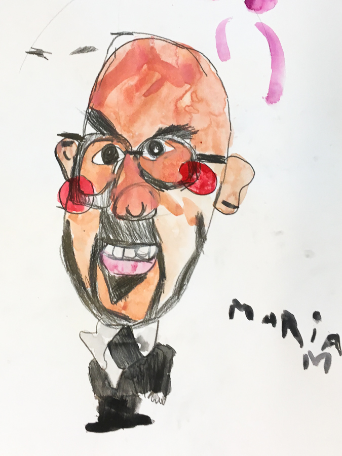 Caricature de Charles Michel par un enfant.