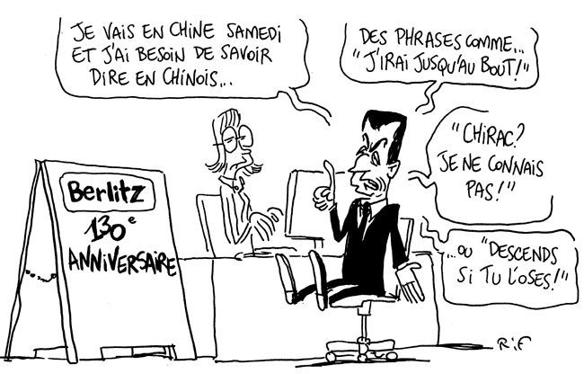 Dessin paru dans l'Echo et la communication interne des éditions Berlitz.