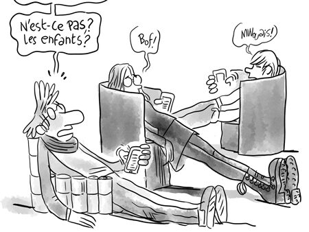Crise d'adolesence ou crise de confinement - dessin d'humour