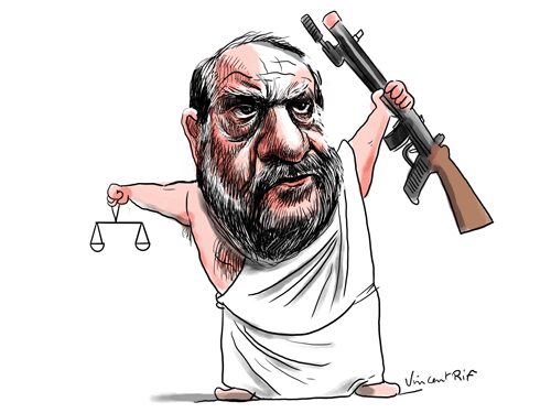 Caricature de Eric Dupond-Moretti, l’ogre des assises devenu ministre de la justice