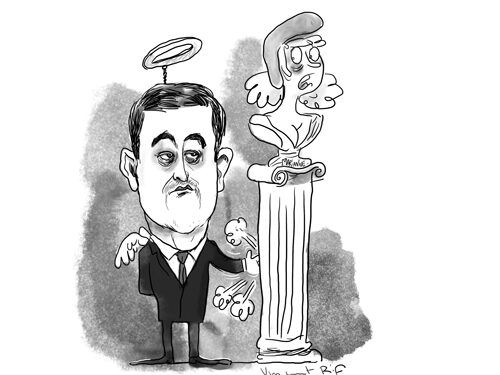 Caricature animée de Gérard Darmanin, Ministre de l'Intérieur français