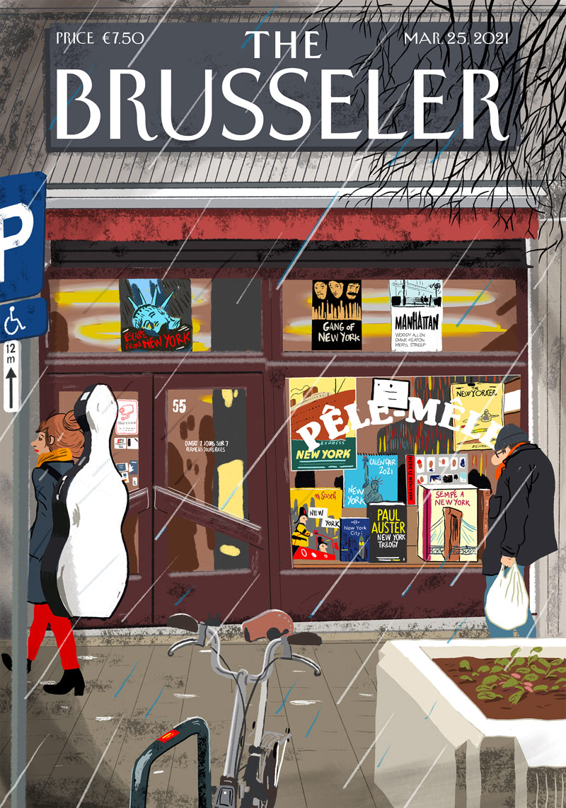 the Brusseler - image de couverture d'une revue fictive en hommage au New Yorker par Vincent Rif - Pele-mele de bruxelles