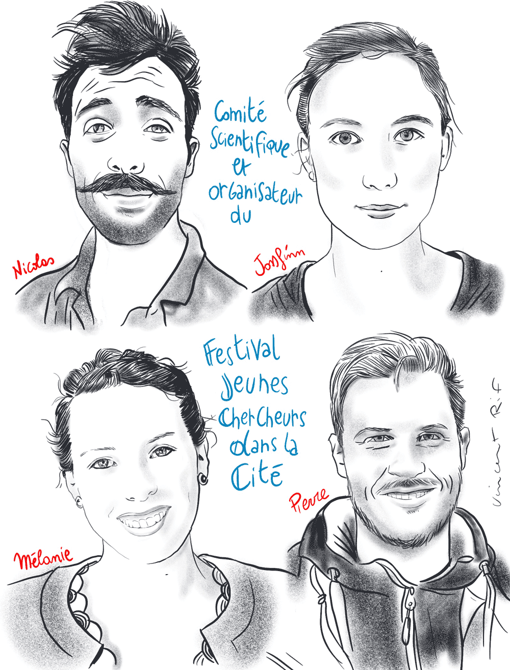avatars des organisateurs du festival des jeunes chercheurs