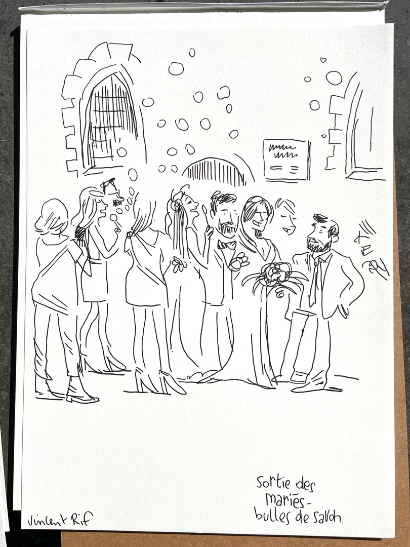 croquis et dessins de mariage en live par vincent Rif