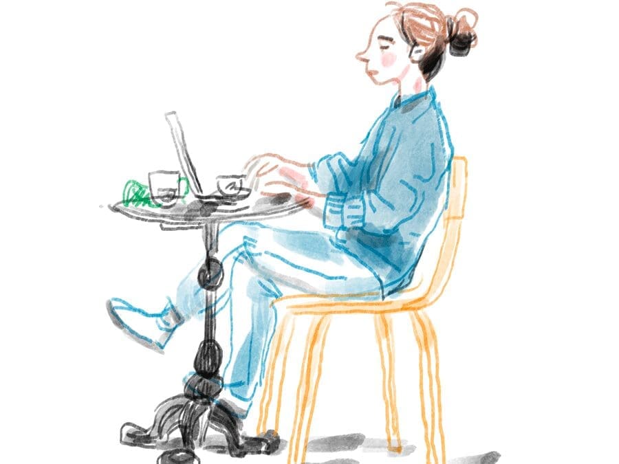 Télétravailleuse