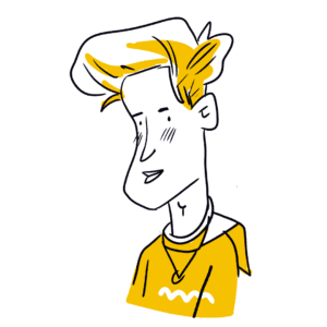John, Exemple de caricatures en trois minutes par Vincent Rif. Réalisées sur iPad avec Procreate.
