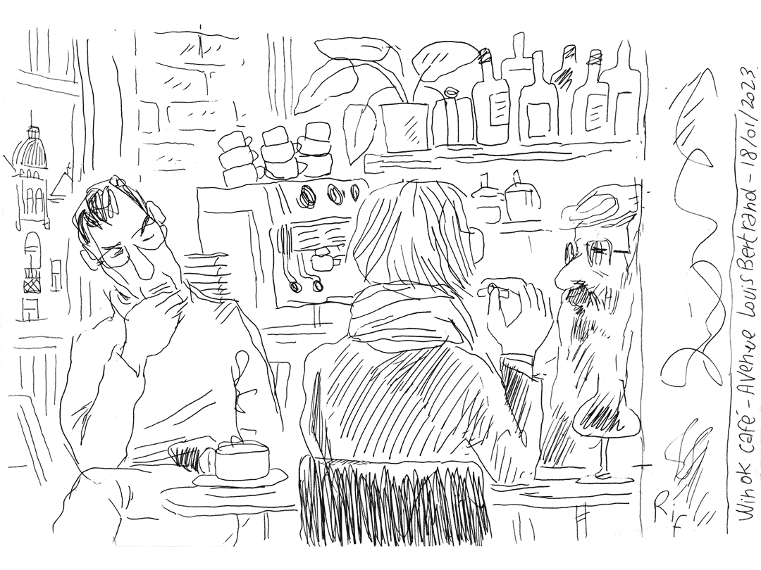 croquis au café Winok - Janvier 2023