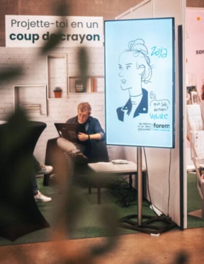Stand de dessin d'avatars de loin