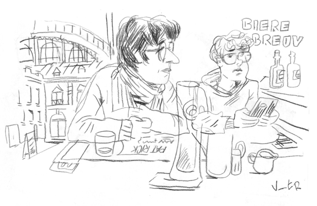 Portraits de Françoise et Arthur dans une brasserie lilloises, en face de la gare