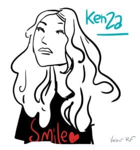 KenzaPortrait caricature rapide par vincent Rif