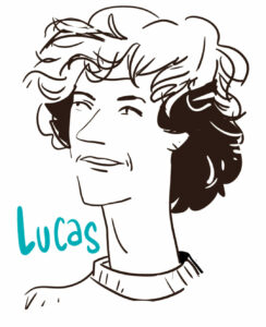 Lucas, Portrait caricature rapide par vincent Rif
