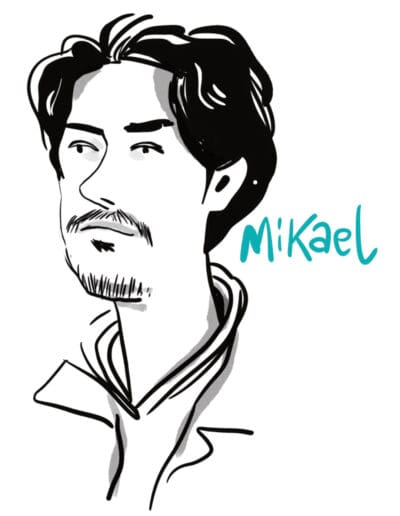 mikael, Portrait caricature rapide par vincent Rif