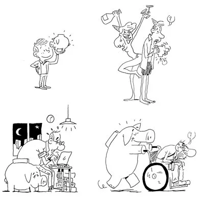 Crayonnés pour une bande dessinée par Vincent Rif