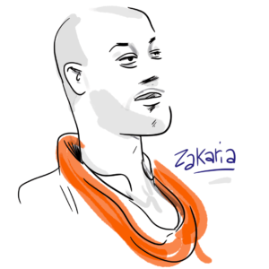 Zakaria, portrait d'entreprise dessiné par Vincent Rif