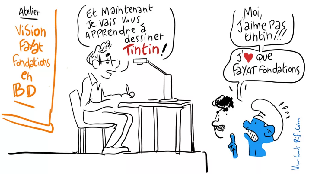 Fayat Fondations à la Tricoterie - atelier BD minimaliste