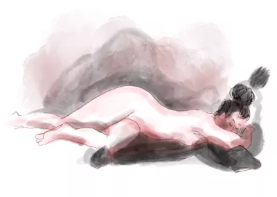 Dessin d'apres modele vivant sur iPad
