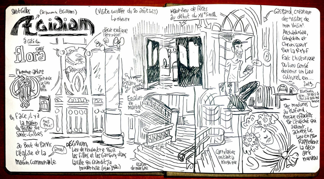 Reportage dessiné à l'aegidium de Saint-Gilles