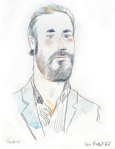 Portrait au crayon Caran d'arches à l'ambassade du Japon en Belgique 2023