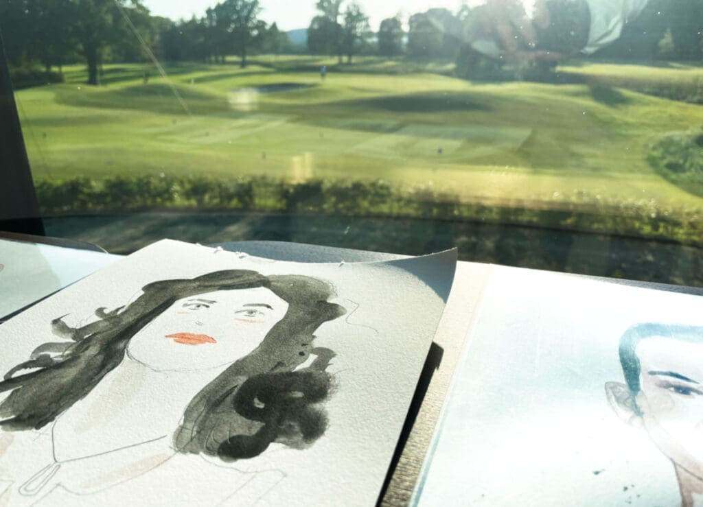 deux dessins de golfeuses