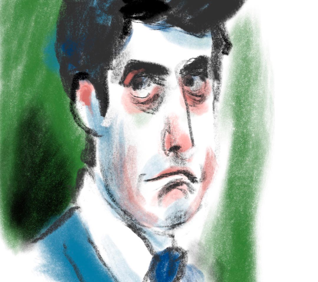 Détail d'une caricature de Gabril Attal par Vincent Rif