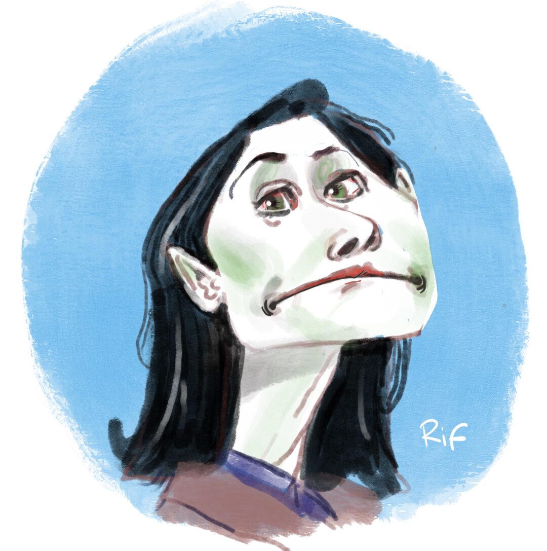 Caricature d'Amélie Oudéa-Castéra par Vincent Rif. portrait