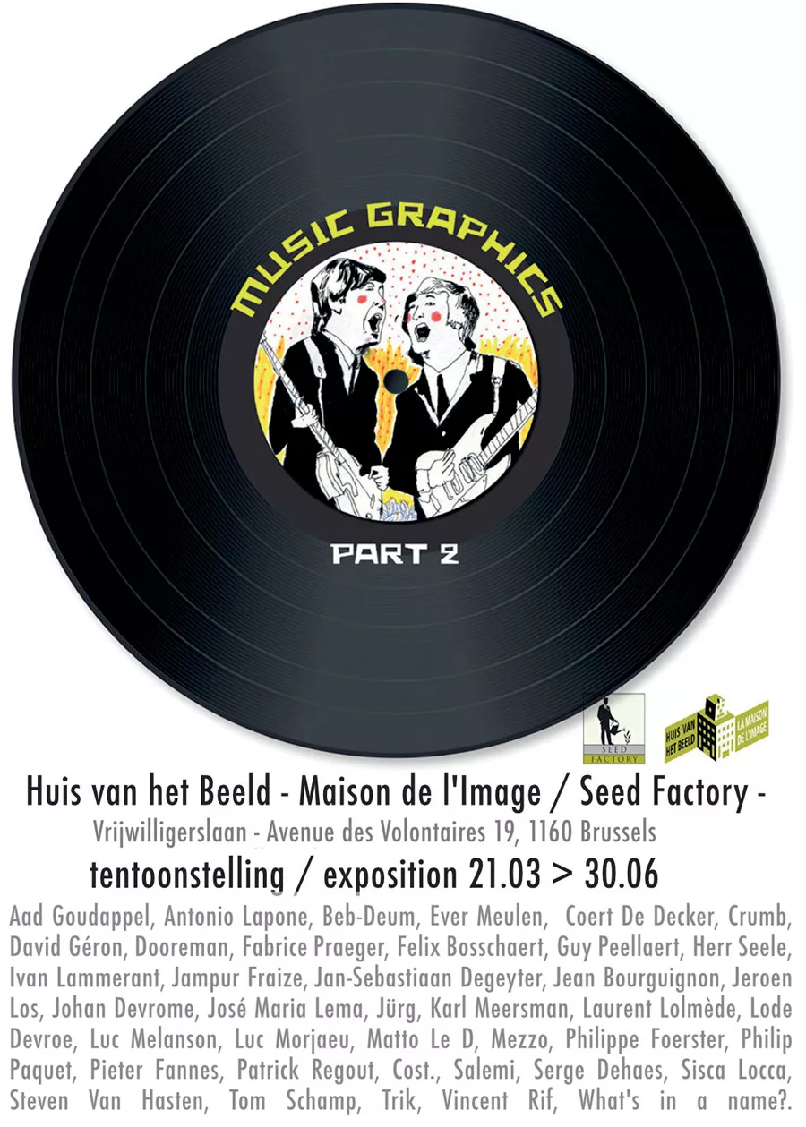 Affiche de l'exposition Music Graphic à la Seed Factory