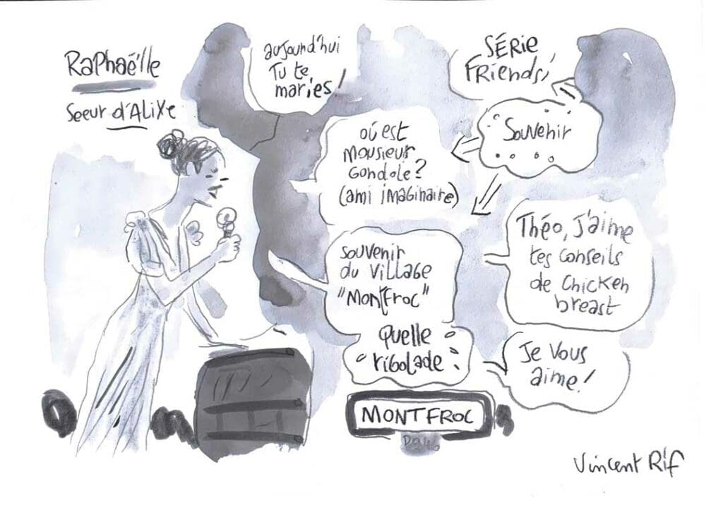 Dessin du mariage de Alixe et théo par dessinateur de mariage