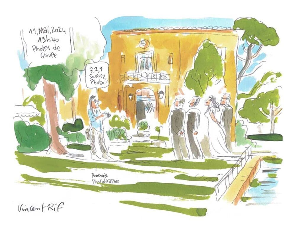 Dessin du mariage de Alixe et théo par dessinateur de mariage