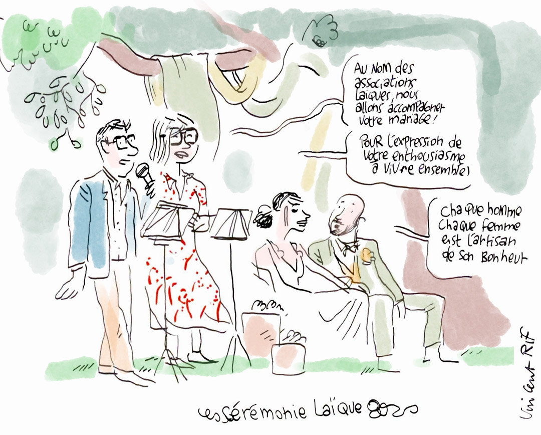 Dessinateur de mariage, la cérémonie laique