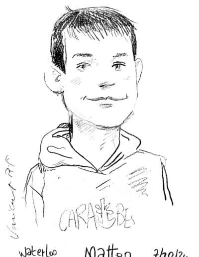 portrait au crayon comme cadeau d'inauguration d'une boutique prestigieuse