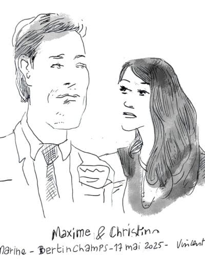 Dessins de mariage - portrait d'invités