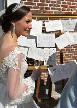 la mariée et les dessins de mariage