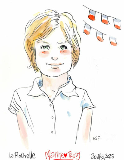 portrait, dans le cadre d'un bar à portraits de mariage