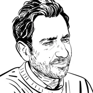 Portrait dessiné de Marius Gilbert, un des podcasteurs scientifique de l'ULB Vincent Rif